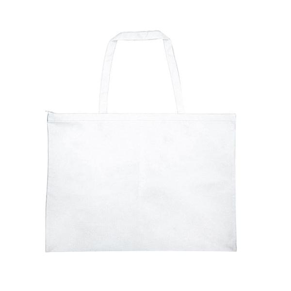 ARTEC カラー不織布バッグ 持ち手Wタイプ 大(62×45cm) 白 肩掛けと手持ちの2WAYタイプの不織布バッグ ATC11226