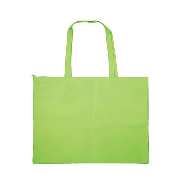 ARTEC カラー不織布バッグ チャック付 大(63×47cm) 黄緑 中身がとび出さないチャック付の不織布バッグ ATC11380
