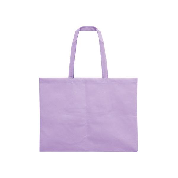 ARTEC カラー不織布バッグ 5cmマチ付き 大(62×45cm) 薄紫 軽くて丈夫な肩掛けできる5cmマチ付きの不織布バッグ ATC11387