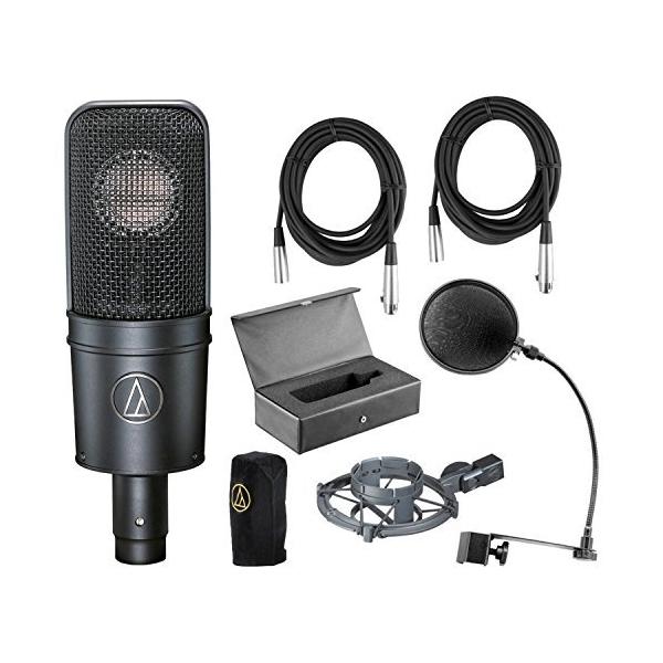 Audio Technica BP40 Large-Diaphragm Broadcast Microphone with Knox Gear Studio Stand and Pop Filter 