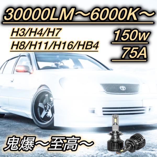 LED ヘッドライト フォグランプ バルブ 汎用 H4 H8 H11 H16 HB4 H3 H7 ホワイト 白 後付け
