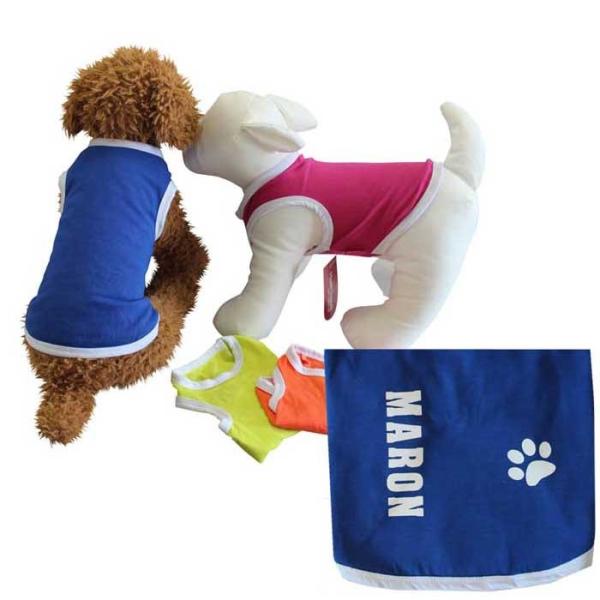 犬 服 海外並行輸入正規品 犬服 名入れ 犬の服 春夏 ドッグウェア ペット服 猫 Dl S 2xl ワンポイント入り タンクトップ お名前 お名前入りドッグウェア Dm