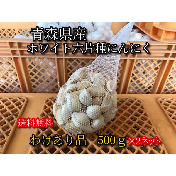 【わけあり品】青森県産ホワイト六片種にんにく 1kg(500g×2)【高糖度】糖度とコクのある青森県産ホワイト六片種にんにく。  糖度約40度。見た目は悪いですが、味は一級品です。 形の悪いものや傷の付いているもの、小さいものやかけているも...