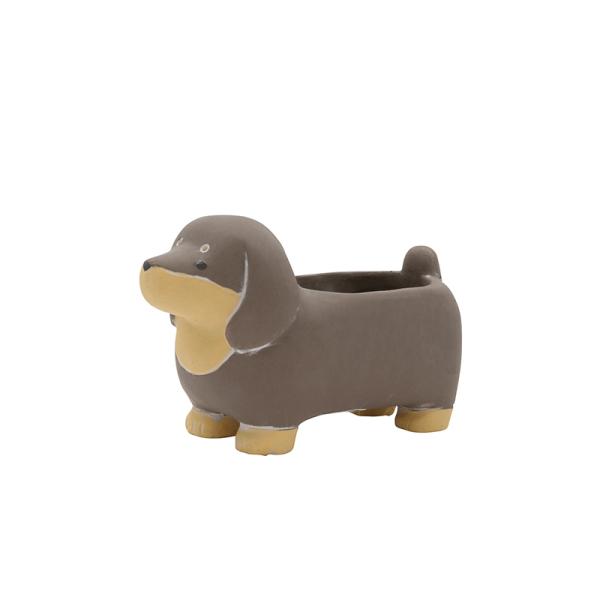 プランター　ミニプランター　多肉植物　動物　犬　かわいい　ガーデニング雑貨　ケイズビレッジ　「プランタンドッグB-BR / ブラウン」