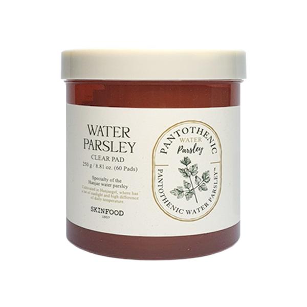 SKINFOOD スキンフードパントテンウォーターパセリクリアパッド 60枚入り 250g拭き取りパッド原産国:韓国※使用感には個人差があり、お肌に合わない場合は使用を中断し、医師にご相談ください。※予告なく、商品構成やパッケージが変更され...
