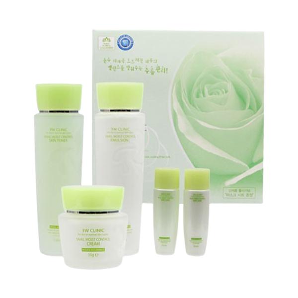 超お買い得スキンケアセット3W CLINIC SNAIL MOIST CONTROL SKIN CARE SET スネイルモイストコントロールスキンケア3種セット化粧水 150ml + 乳液 150ml + クリーム 50g + お試し化粧...