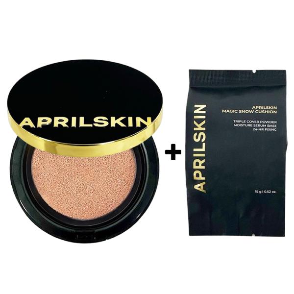 APRILSKIN / エイプリルスキンマジックスノークッション spf50+ pa+++ 本品+リフィル 各15g19号 フェアベージュ+リフィル21号 ライトベージュ+リフィル22号 ピンクベージュ+リフィル23号 ナチュラルベージュ+...