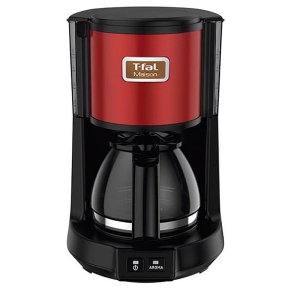 T-Fal（ティファール） コーヒーメーカー CM4905JP ワインレッド・芳醇なコーヒーをボタンひとつで簡単に楽しめるドリップ式コーヒーメーカー・抽出ムラの少ない大きいシャワーヘッド・コーヒーのアロマをしっかり抽出するペーパーレスフィルター