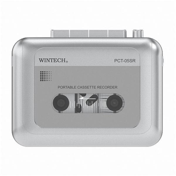 [Release date: January 24, 2026]WINTECH ステレオ再生対応テープレコーダー PCT-05SR シルバー・ステレオ再生対応・マイク内蔵で外部音声を録音できる・コンパクトサイズ、乾電池対応