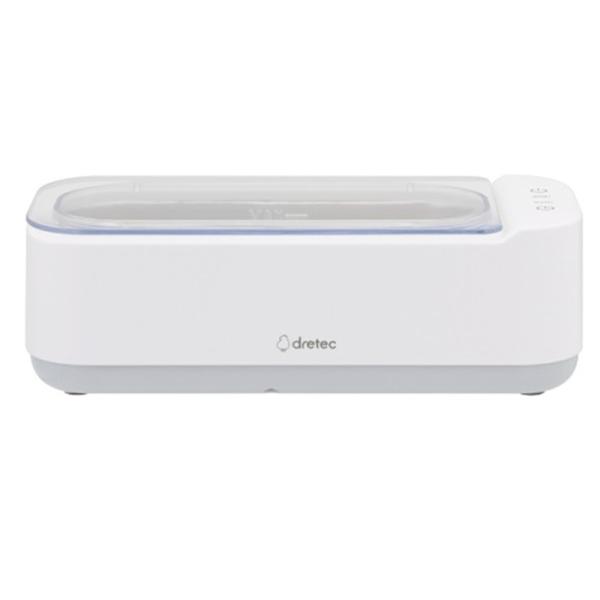 dretec（ドリテック） 超音波洗浄器「らくらく洗イッパー」 UC-508WT ホワイト・スペースを取らないスリムなデザイン・タイマー機能付き（3分／5分）・アクセサリーの洗浄に便利なフック付き