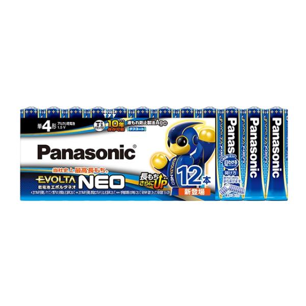 [Release date: April 26, 2017]Panasonic（パナソニック） エボルタＮＥＯ　単４電池１２本　シュリンクパック LR03NJ/12SW ・長もち性能がアップ・正極の反応効率がアップ、優れた保存性能を実現・銀...