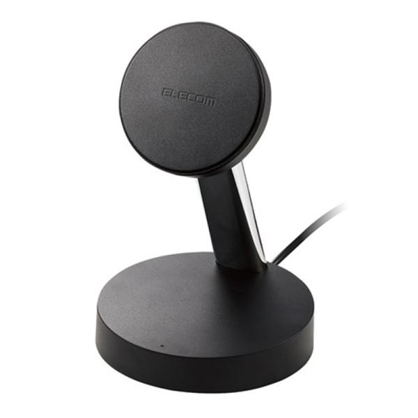 [Release date: April 17, 2022]エレコム ワイヤレス充電器 7.5W マグネット式 スタンドタイプ W-MS02BK 【数量限定・未開封店頭在庫】・MagSafe対応iPhoneシリーズをマグネットで固定でき、7...