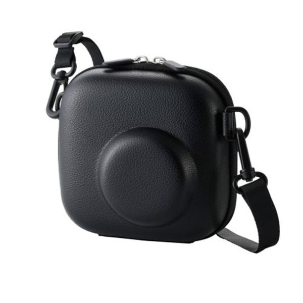 エレコム instax miniシリーズ(チェキ)用 カメラケース IC-CCGPTXBK ブラック・instax miniシリーズ(チェキ)対応・クラシックで上質な風合いを楽しめるエンボステクスチャータイプ・内側のポケット付き