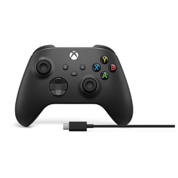 Microsoft（マイクロソフト） Xbox ワイヤレスコントローラー+ USB-C ケーブル 1V8-00005 カーボンブラック・より快適に操作しやすい本体・トリガー、バンパーおよびグリップなどに滑りにくいテクスチャー加工を採用・より...