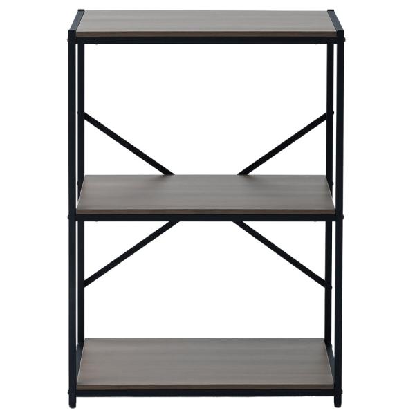 山善 キッチンラック KRKR-6040(WBR/SBK) ウッドブラウン/サンドブラック・2段・モノがしっかり置ける奥行40.5cm・棚板1枚あたり20kgの耐荷重（全体60kg)