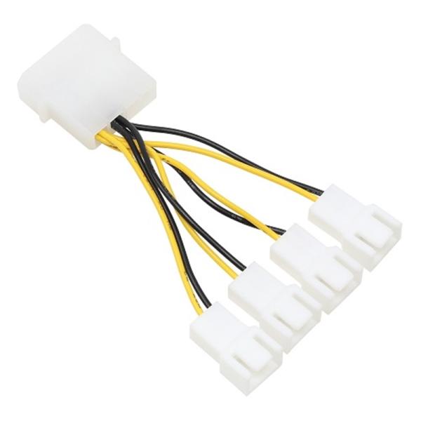 Ainex（アイネックス） ファン用電源４分岐ケーブル　５ｃｍ CA-864A ・多数のファンを使用する方におすすめです。