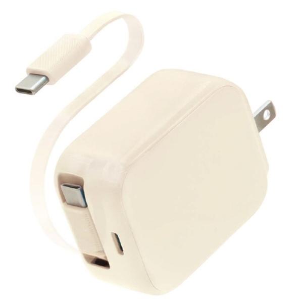 MOTTERU（モッテル） 巻取り式 USB-Cケーブル一体型AC充電器 MOT-ACPD30C2-AM
