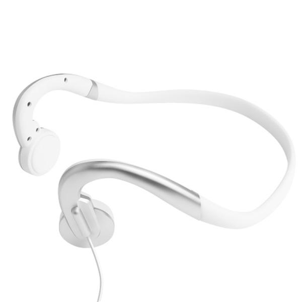 FSC 有線式骨伝導ながらホン FS-NGBP4545-WH ホワイト・ハンズフリー通話に対応・リモコン付き・便利なクリップ付き