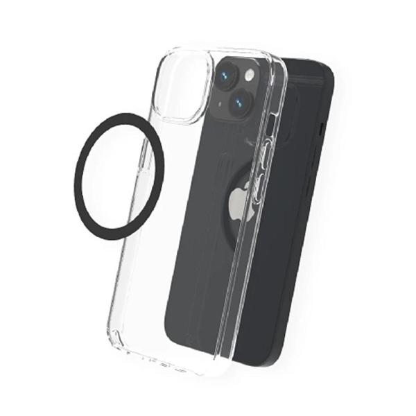 トリニティ [MagRing] MagSafe磁気増強メタルリング（丸形） TR-MS-MR-BK ブラック・MagSafeアクセサリー対応・好きなケースをMagSafe対応にするリング・特殊なメタルプレートでマグネット吸着力2倍超