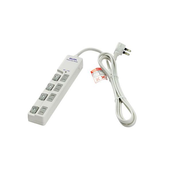 エルッペ ELPA 扉付タップ 3個口 1m｜WBT-N3010B(W)｜[通販]ケーズデンキ
