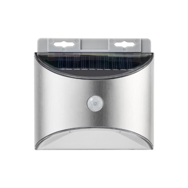 ELPA ソーラー式 LEDセンサーウォールライト 小型ステンレスボディ ESL-KS100SL ・暗闇で人に反応して自動点灯・防雨仕様 IPX4・ソーラー式