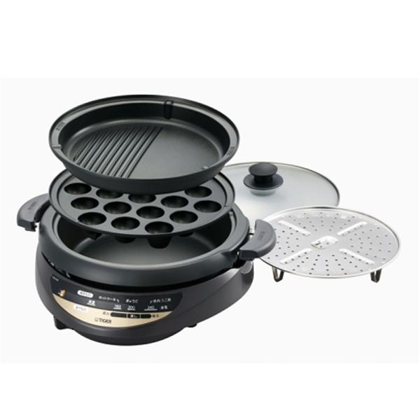 [Release date: October 21, 2022]タイガー魔法瓶 グリルなべ CQG-B301 T ブラウン・遠赤土鍋コーティング深なべ・ヘルシーメニューもできる 蒸し台つき・料理の幅が広がる3枚プレート