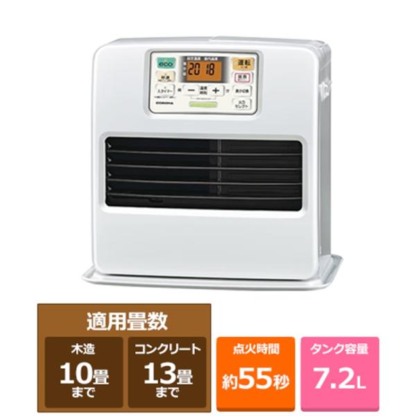 コロナ 石油ファンヒーター　STシリーズ FH-ST3625BY(W) パールホワイト・大きな操作パネルで操作もかんたん・強・中・弱から火力が選べる火力セレクト機能搭載・主に木造10畳/コンクリート13畳まで