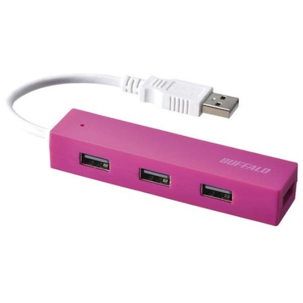 [Release date: October 15, 2018]バッファロー（Buffalo） USB2.0 バスパワー 4ポート ハブ BSH4U050U2PK ピンク・使いやすさ向上。無駄な機能を省いたスタンダードUSBハブ・前面3ポー...