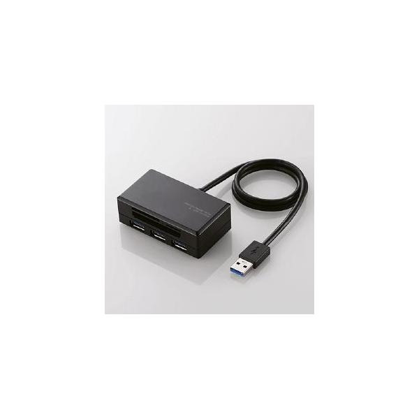 エレコム メモリリーダライタ／ＵＳＢ３．０ハブ付 MR3-H009BK ブラック【数量限定・未開封店頭在庫】・メディアからの高速データ転送と、USB3.0機器の接続を1台で・コンパクトながら1台2役の機能を実現したUSB3.0ハブ搭載メモリ...