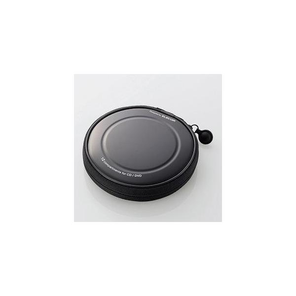 エレコム ＣＤ／ＤＶＤケース CCD-H12BK ブラック・持ち運びに便利なコンパクトタイプ・CD/DVDをスタイリッシュに収納できるCD/DVDファスナーケース・12枚収納