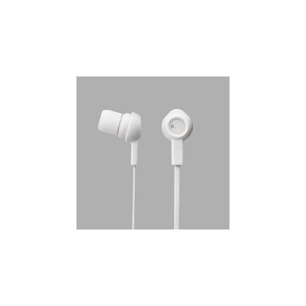 エレコム カナルタイプヘッドホン　ホワイト EHP-C3520WH ホワイト・取りまわしやすく、からまりを防ぐフラットケーブルを採用・ステレオヘッドホン （耳栓タイプ）