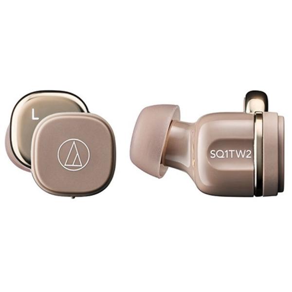 オーディオテクニカ 完全ワイヤレス ATH-SQ1TW2 CA 【数量限定・未開封店頭在庫】・高性能を詰め込んだ小型＆軽量スクエアボディ・充電ケースを置くだけ、ワイヤレス充電Qi対応・2台の機器へ同時に接続、マルチポイント対応