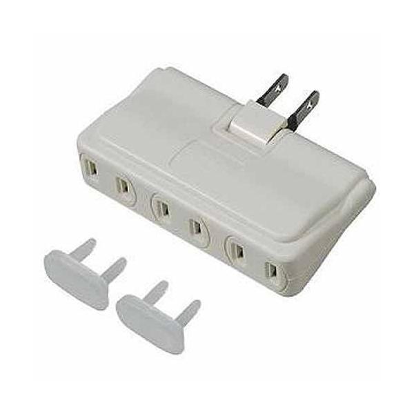 ヤザワコーポレーション 耐トラ付アンダータップ３個口白 Y02U300WH ホワイト・絶縁カバー付き・180°動くスイングプラグ・コンセントキャップ付き。3個口