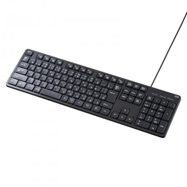 他サイト： サンワサプライ 静音キーボード（有線・テンキーあり） SKB-SL37BKの商品画像