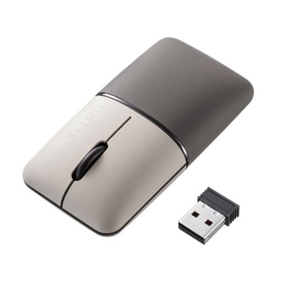 サンワサプライ 静音ワイヤレスブルーLEDマウス SLIMO （充電式・USB A） MA-WBS310BG ベージュ・充電ケーブルをマウス本体に収納・スリムで軽いモバイルマウスSLIMOシリーズ・2.4GHzワイヤレス