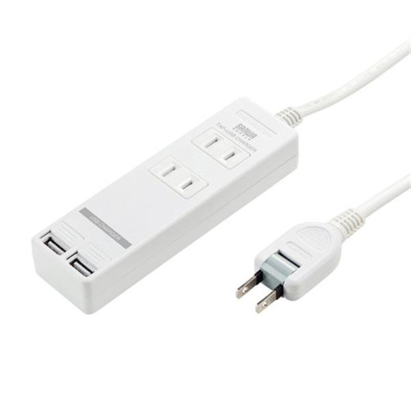 他サイト： サンワサプライ ＵＳＢシャッター付きタップ TAP-B110USH-3Wの商品画像