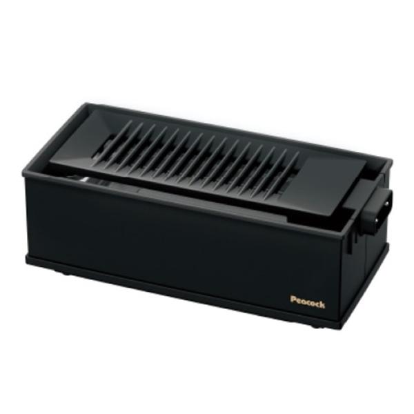 ピーコック魔法瓶 電気炉端焼き器 DINING炉端 WLV-50 B ブラック・独自の「3次元アーチ構造」で調理中の煙と油はねを大幅に削減・海鮮から焼肉までこれ1台でいろいろ楽しめる・卓上に収まりやすいコンパクトサイズ