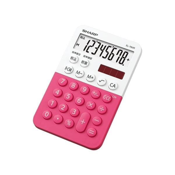 [Release date: June 16, 2017]SHARP（シャープ） 電卓 EL-760R-PX ピンク系・手のひらサイズ。ツートンカラーデザイン・カンタンに計算できる税計算機能・計算の状態が確認できる、演算状態表示つき
