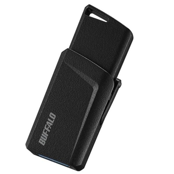 バッファロー（Buffalo） ＵＳＢメモリ RUF3-SP32G-BK ブラック　容量：32GB・USB端子をプッシュで出してワンタッチで収納・「AES256bit」+パターン認証採用・WindowsでもMacでも、幅広いパソコンに対応
