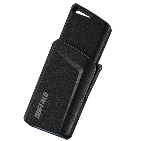 バッファロー（Buffalo） ＵＳＢメモリ RUF3-SP64G-BK ブラック　容量：64GBお取寄せの場合の納期目安：未定（1/30現在）・USB端子をプッシュで出してワンタッチで収納・「AES256bit」+パターン認証採用・Win...