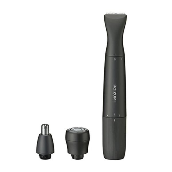 [Release date: December 1, 2022]小泉 USB充電グルーミングキット KMC-0751-H チャコールグレー・体、顔、鼻、1台で3WAYケア。VIOにも使える全身グルーミング。・回転式でキレイな仕上げに・USB...