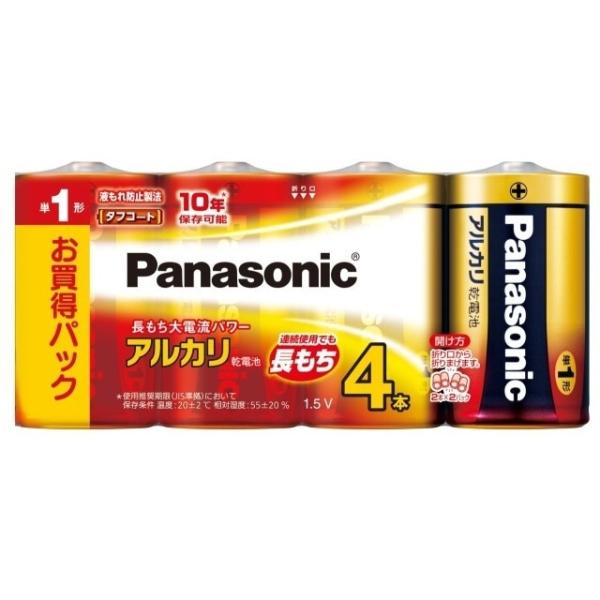 パナソニック LR20XJ/4SW アルカリ乾電池単1形4本パック