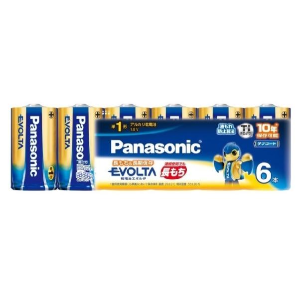 パナソニック アルカリ乾電池単1形 6本パック Panasonic EVOLTA LR20EJ/ 6SW 返品種別A