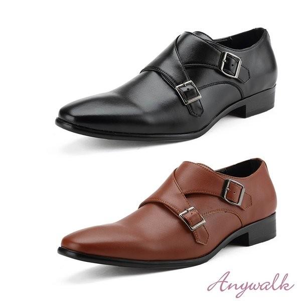 メンズ クロスダブルモンクストラップ プレーントゥ ビジネスシューズ エニーウォーク Anywalk 3980円以上送料無料 北海道 沖縄を除く 靴の広場 ケーズダイレクト 通販 Yahoo ショッピング