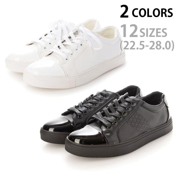 【特価・汚れ有りB品】 レースアップ デッキシューズ ブラック ホワイト メンズ レディース ユニセックス 男女兼用 22.5cm 〜 28.0cm aw_21108