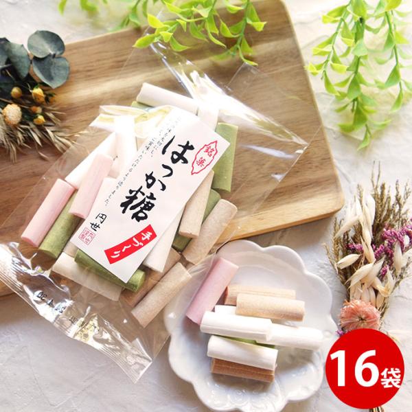 はっか糖 120ｇ×16袋 ミント 飴 送料無料 スイーツ キャンディ ハッカ糖 ギフト プレゼント ニッキ 薄荷糖 お取り寄せ お菓子 食べれるチョーク 手土産