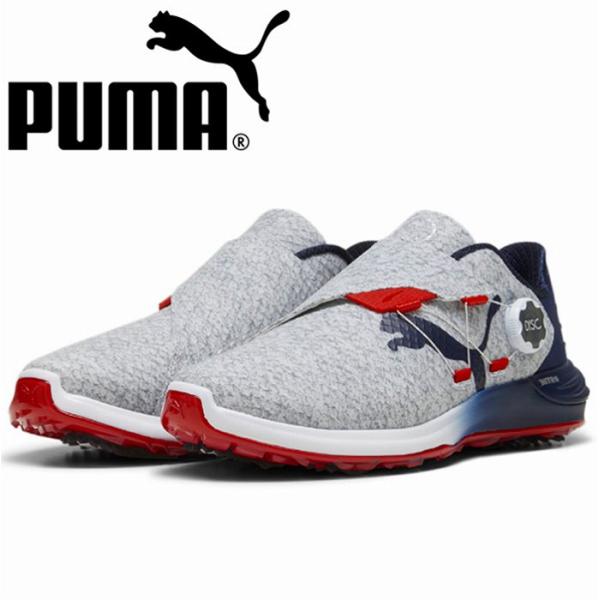 【新品ゴルフシューズ】材質 　合成繊維スパイク種別 　スパイクレスカラー 　PUMA WHITE × DEEP NAVY × FOR ALL TIME REDサイズ 　25.0cm - 30.0cm重量 　415g（27.0cm）