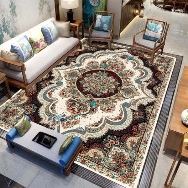 お客様に柔らかい家を与えます【商品情報】品名：北欧風 夏用 リビングルーム ベッドルーム用 冷房及び床暖房対応 ラグマット表地素材：混紡中材：不織布裏面：TPR滑り止めポイント付き特徴：デコレーション、防音、防ダニ、抗菌、消臭、洗える、防臭...