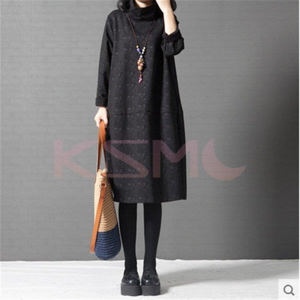 ワンピース レディース 膝丈 チュニック チュニックワンピース 長袖 ハイネック 秋冬 体型カバー Ol 40代 通勤 大人 30代 お洒落 送料無料カード決済可能 ゆったり カジュアル