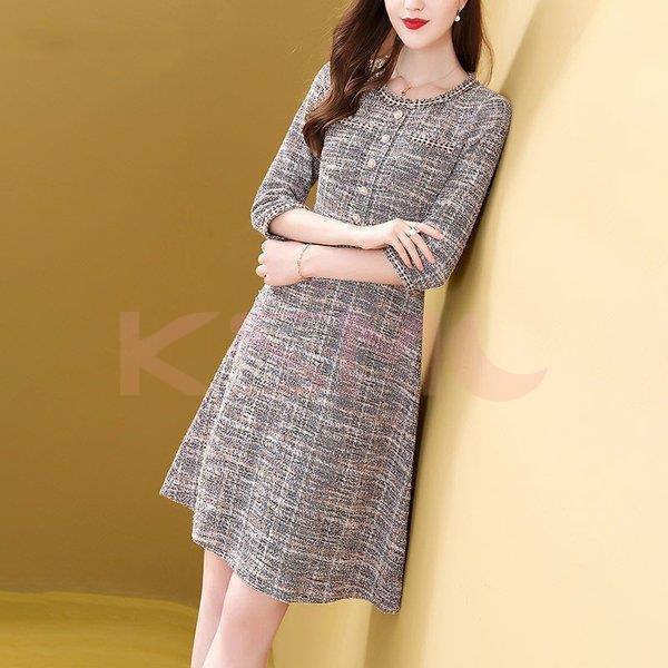 ワンピース レディース 40代 秋冬 長袖 きれいめ 上品 膝丈ワンピース 丸首 スト Aライン 大きいサイズ パーティードレス 韓国風 おしゃれ 通勤 着痩せ Aone 08 Lyq374 Ksmcヤフーショップ 通販 Yahoo ショッピング